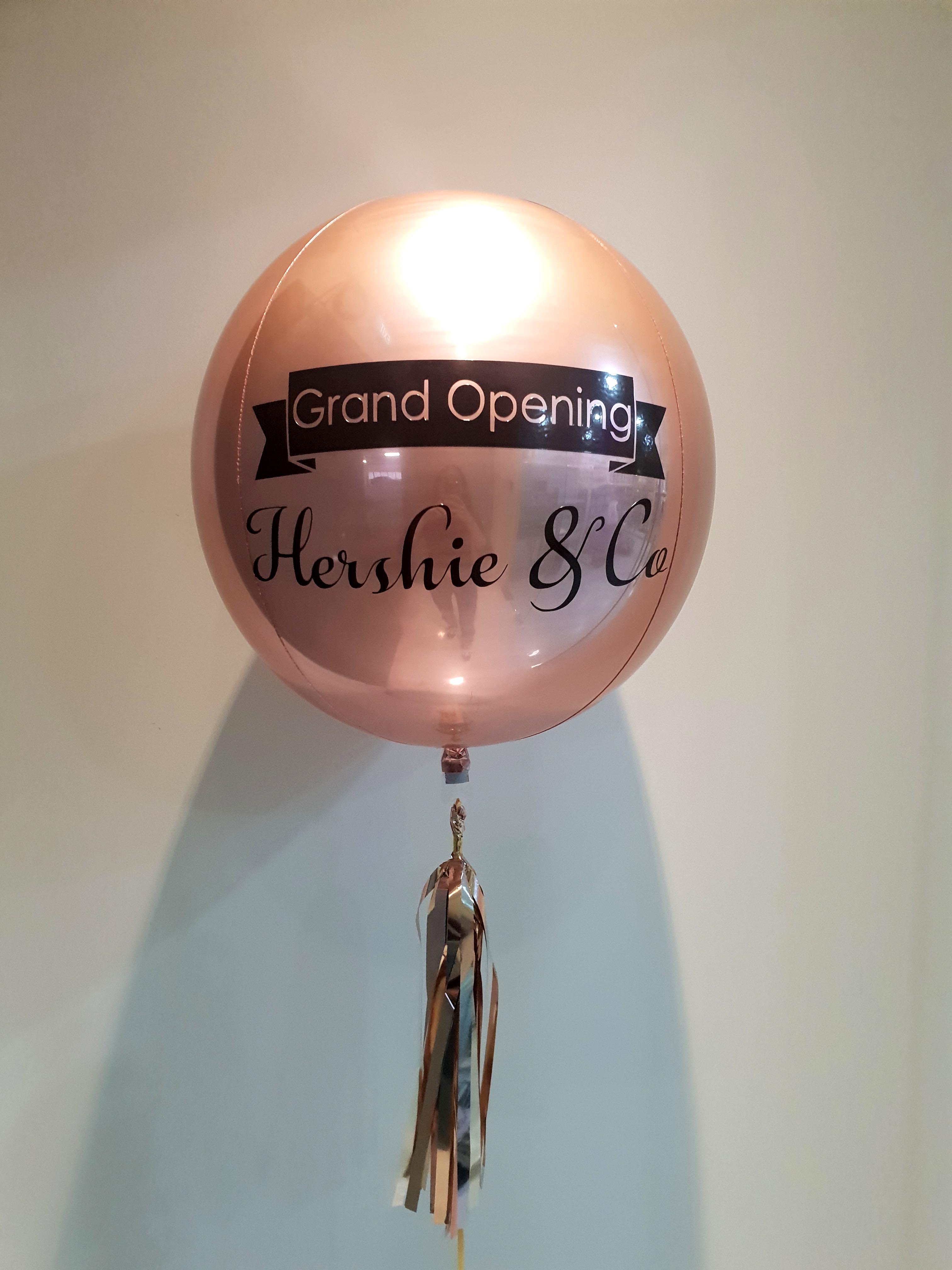 Customize Print Grand Opening Rose Gold ORBZ Balloon